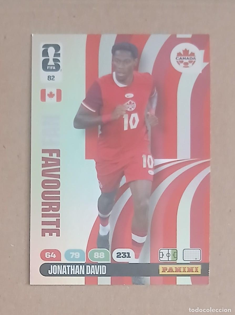 Cromos de f&uacute;tbol: CROMO n&ordm; 82 JONATHAN DAVID CANAD&Aacute; FAN FAVOURITE ADRENALYN XL FIFA WORLD CUP 2026 DE PANINI. Nuevo.