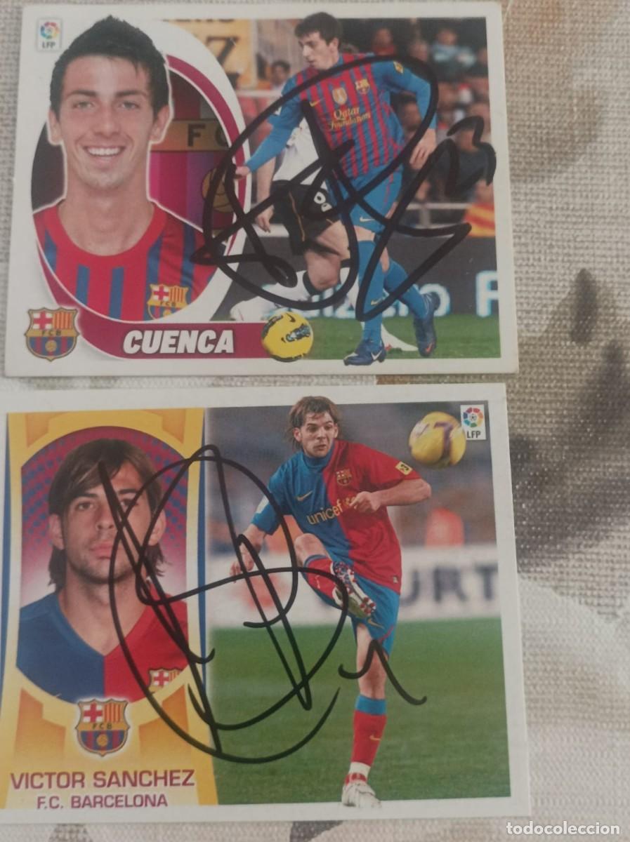 Cromos de f&uacute;tbol: Cromos futbol firmado Barcelona