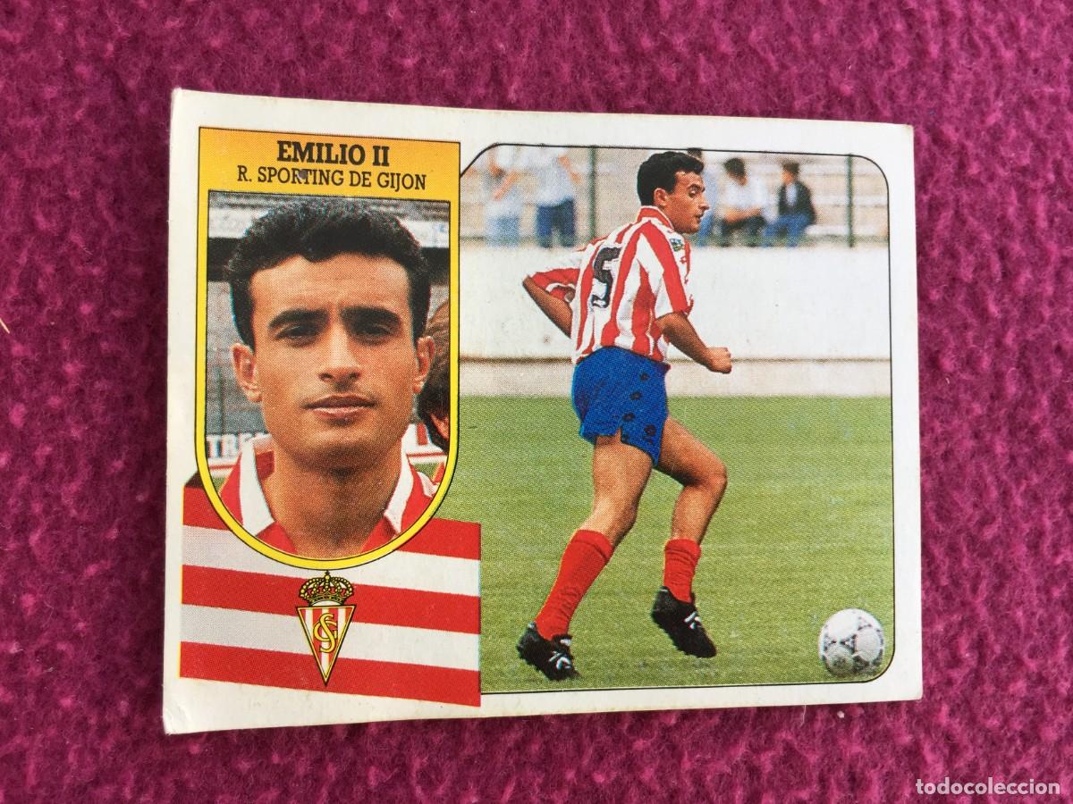 Cartes &agrave; collectionner de Football: EMILIO II SPORTING GIJON FICHAJE 22 CARTON LIGA ESTE 1991/92 91 92 RECUPERADO DESPEGADO