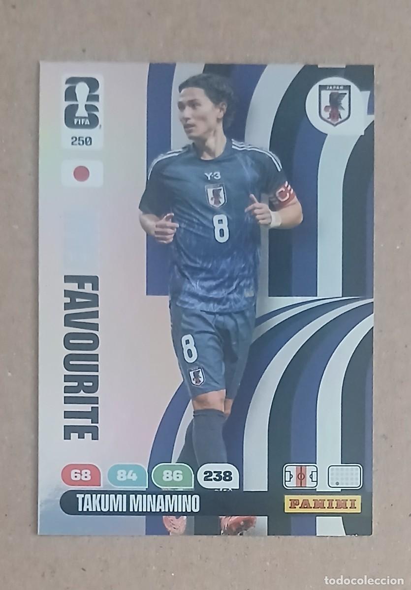Cromos de f&uacute;tbol: CROMO n&ordm; 250 TAKUMI MINAMINO JAP&Oacute;N FAN FAVOURITE ADRENALYN XL FIFA WORLD CUP 2026 DE PANINI. Nuevo.