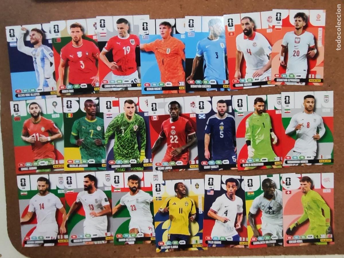 Fu&szlig;ball-Sticker: ADRENALYN XL FIA WORLD CUP 2026 LOTE DE 21 CARTAS SIN REPETIR PANINI