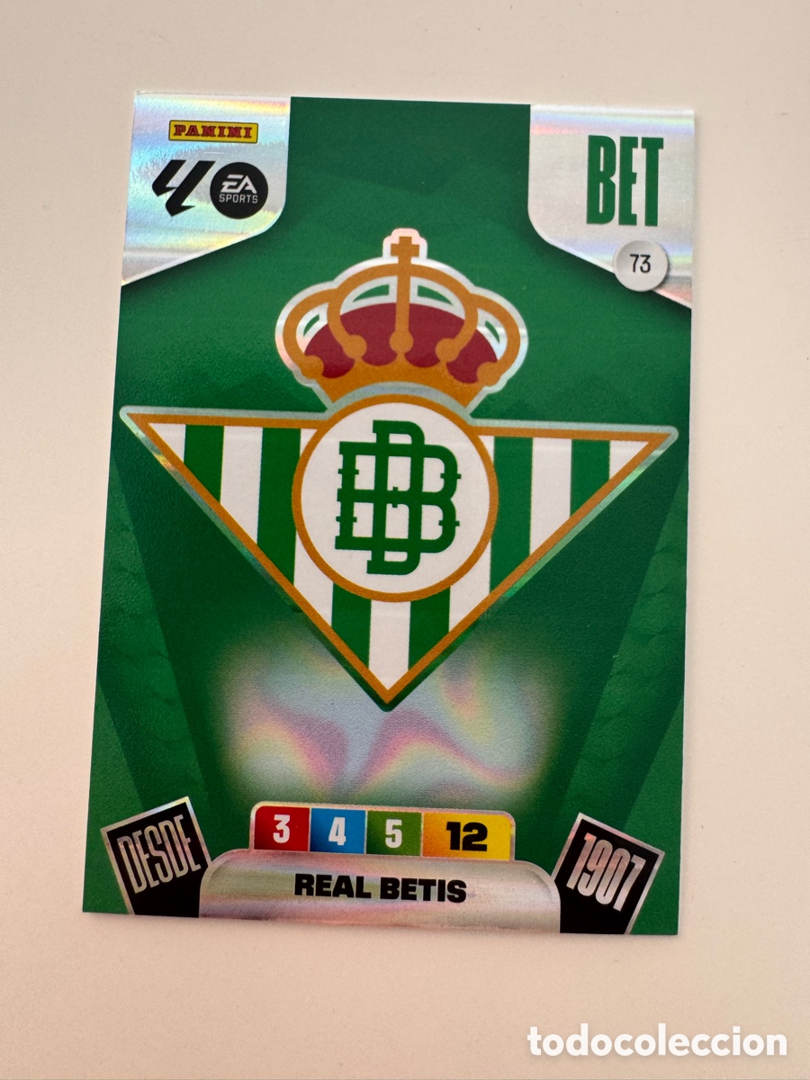 Cromos de f&uacute;tbol: PANINI ADRENALYN XL LIGA 2025-2026 25-26 &ndash; ESCUDO &ndash; Real Betis N&ordm; 73