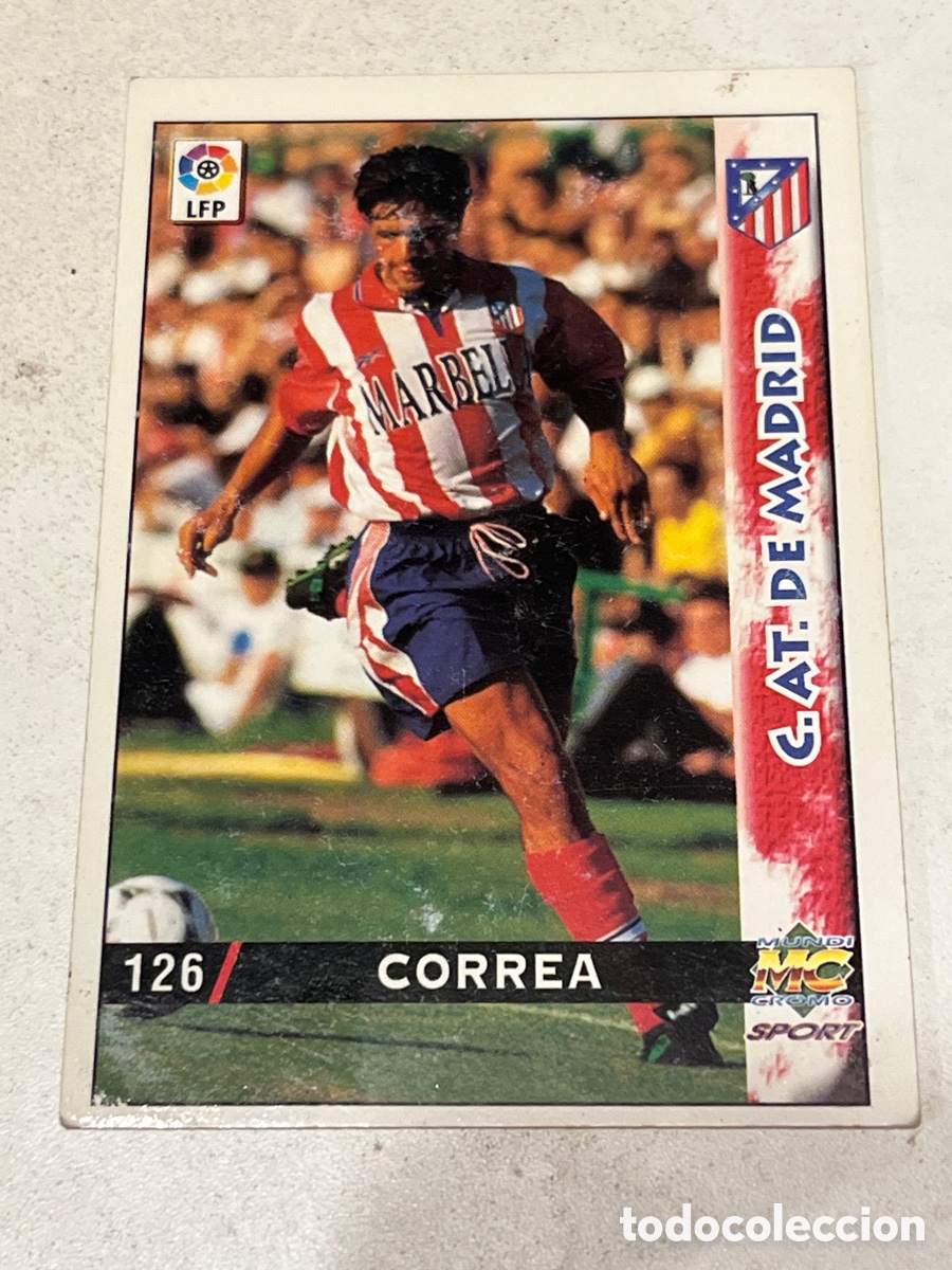 Football Stickers: Cromo Mundi Cromo Sport N&deg;126 Correa C. AT de Madrid Liga 98-99
