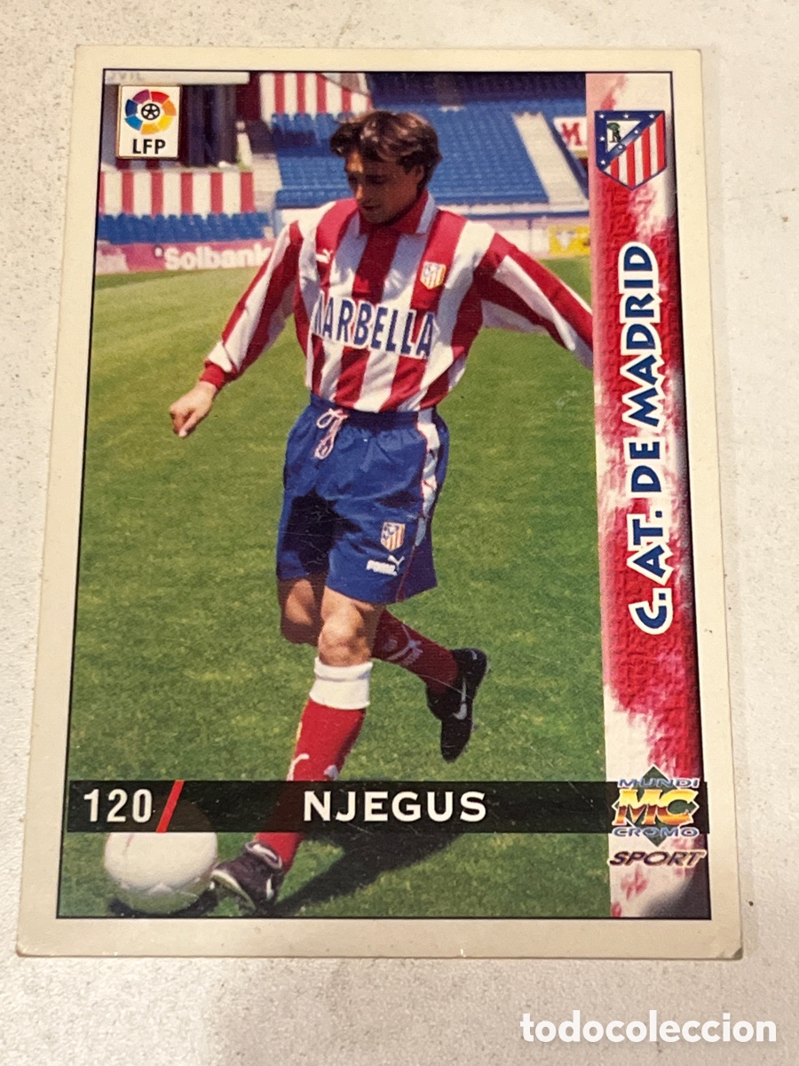 Football Stickers: Cromo Mundi Cromo Sport N&deg;120 Njegus C. AT de Madrid Liga 98-99