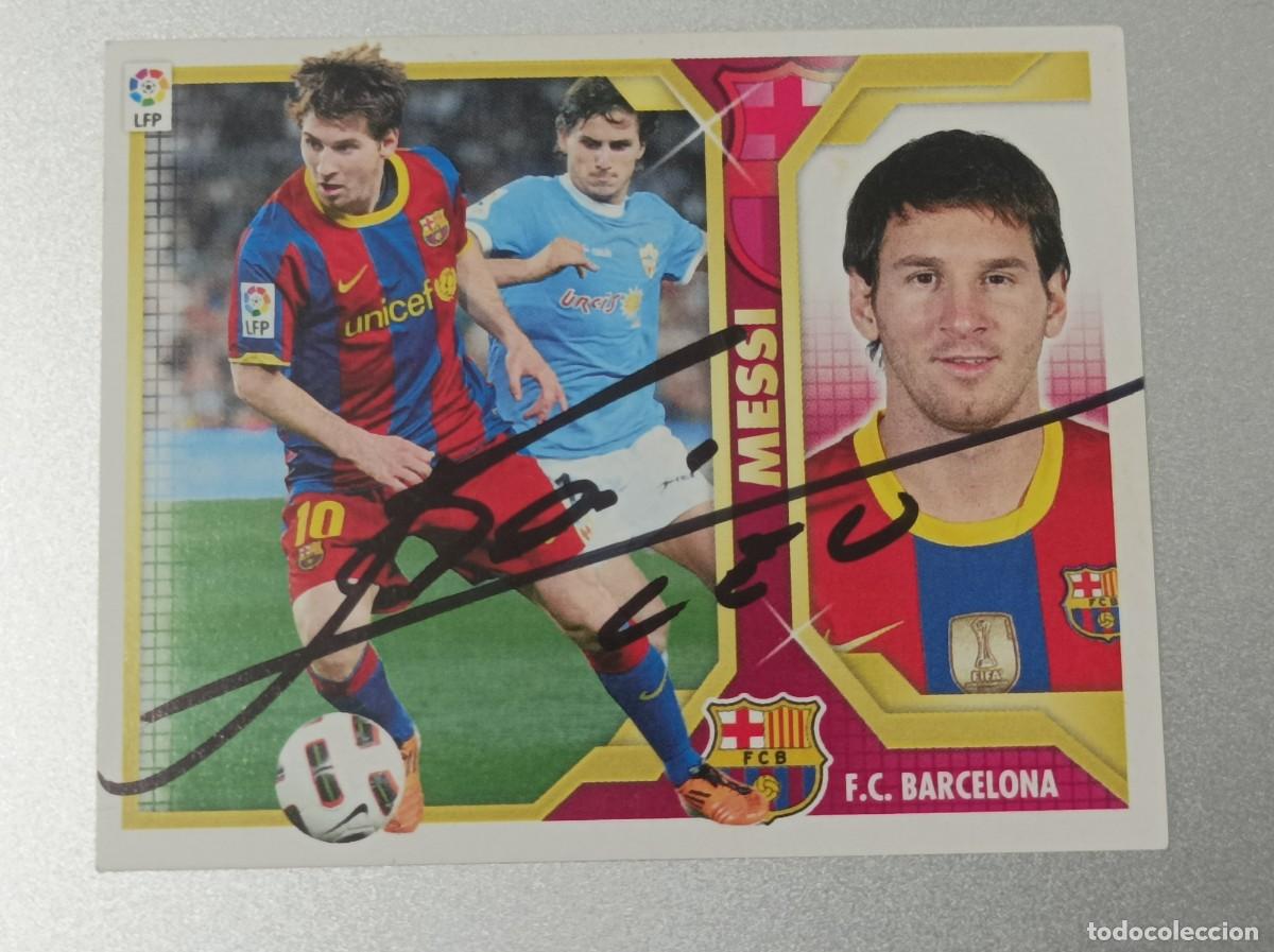 Football Stickers: Cromo firmado Leo Messi