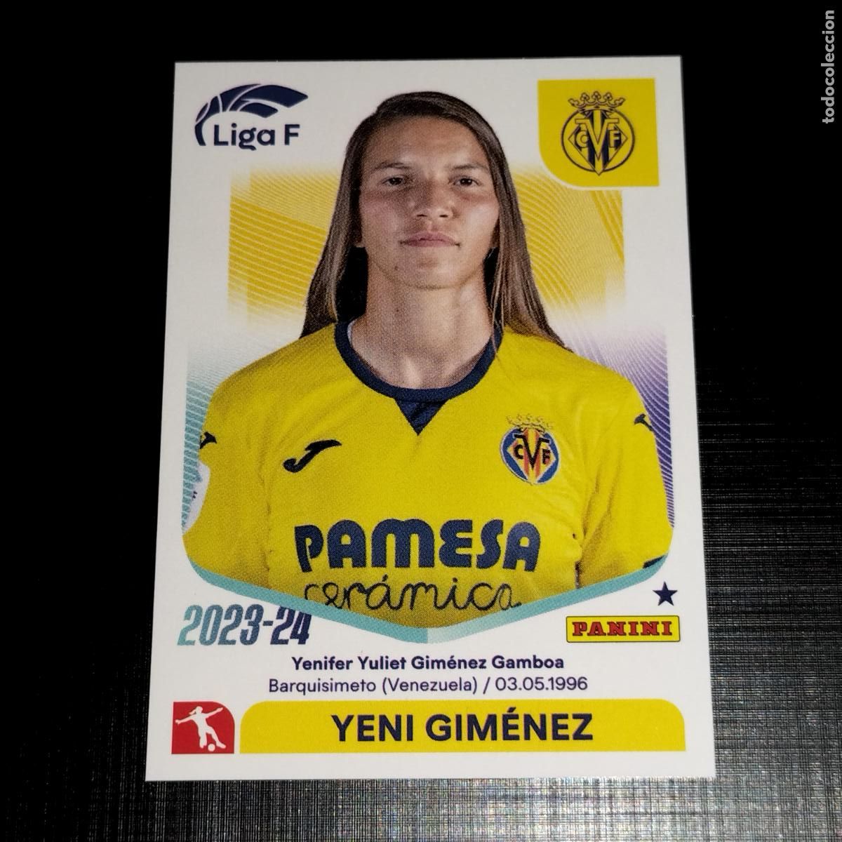 Cromos de f&uacute;tbol: N&ordm; 308 YENI GIMENEZ VILLARREAL CROMOS LIGA F FEMENINA PANINI 2023 2024 23 24