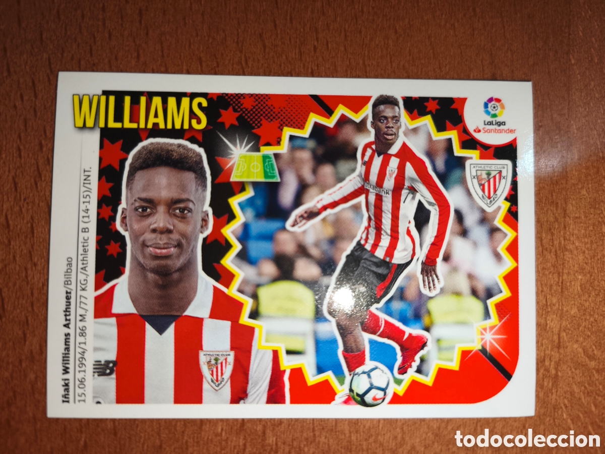 Cromos de f&uacute;tbol: Williams n&deg;15 liga este 18/19 Athletic Club