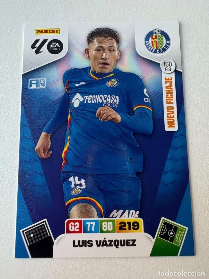 Cromos de f&uacute;tbol: Carta Luis V&aacute;zquez Nuevo Fichaje Getafe 160bis Adrenalyn 2025-26
