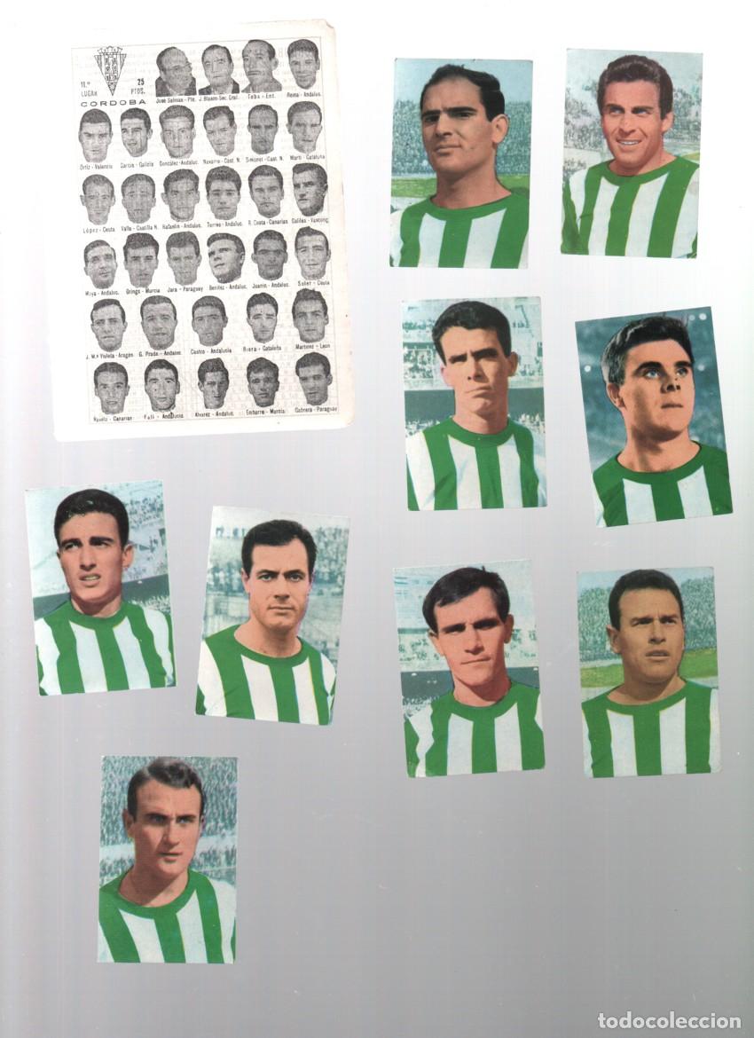 Cromos de f&uacute;tbol: HOJA INFORMATIVA: CORDOBA, C. F, 11&ordm; CLASIFICADO LIGA FUTBOL 1965-66 + 9 CROMOS RUIZ ROMERO 1967