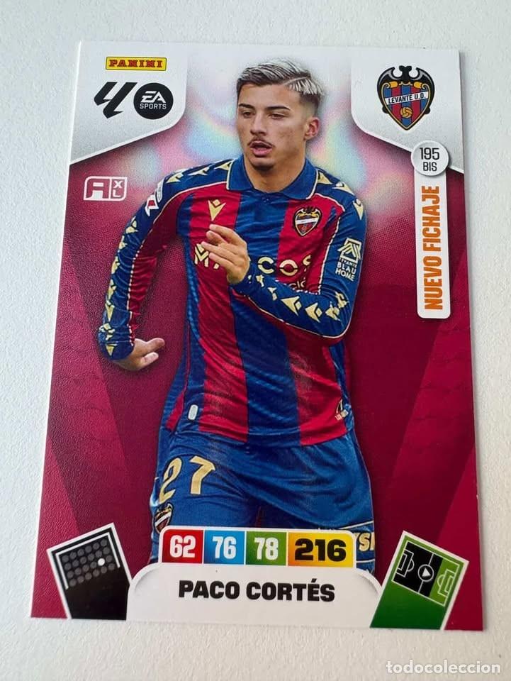 Cromos de f&uacute;tbol: Carta Paco Cort&eacute;s Nuevo Fichaje Levante 195bis Adrenalyn 2025-26