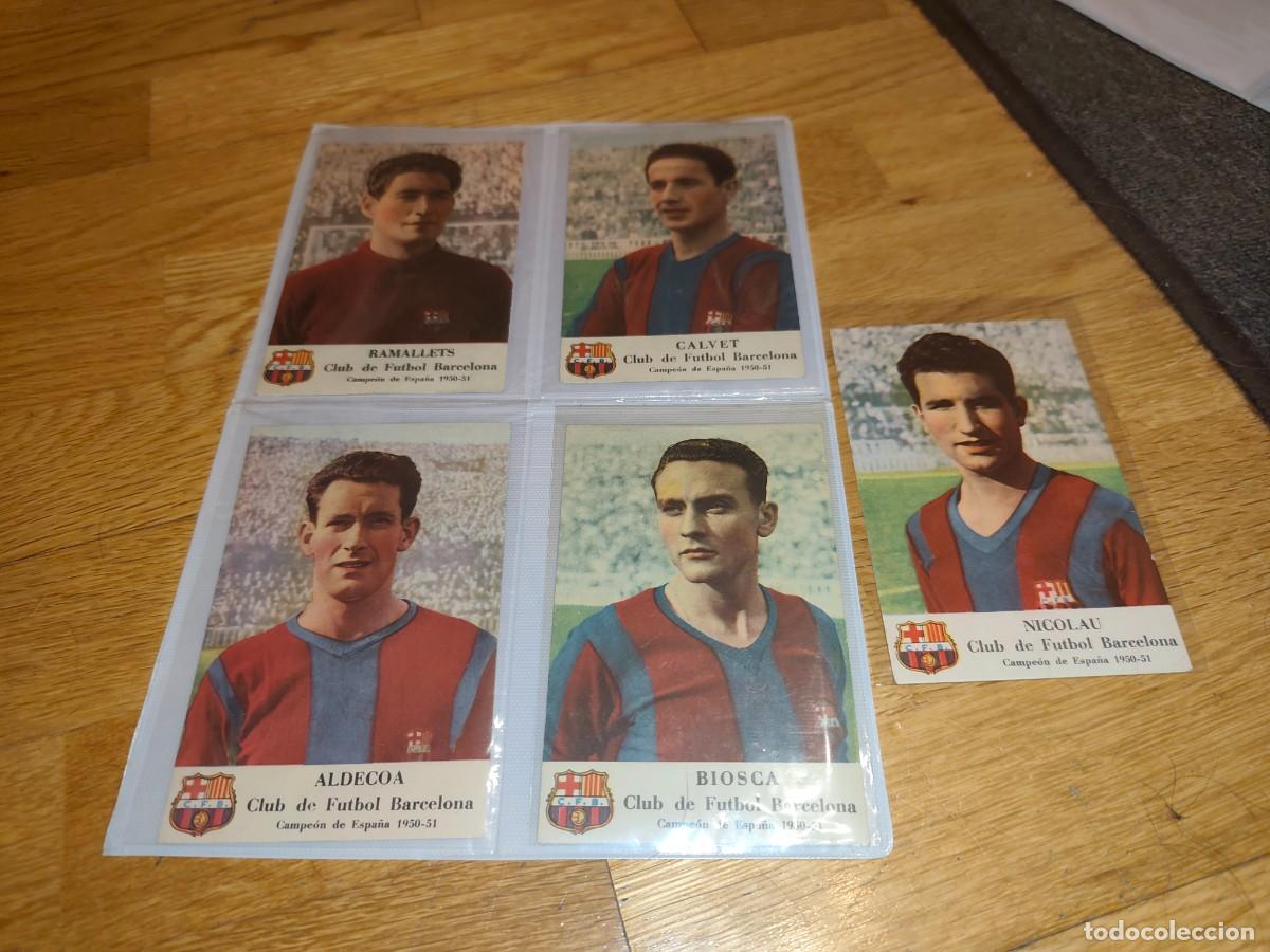 Cromos de f&uacute;tbol: 5 CROMOS CASTELLBLANCH BARCELONA PRIMER GRAN CONCURSO 1950 1951 SIN PEGAR