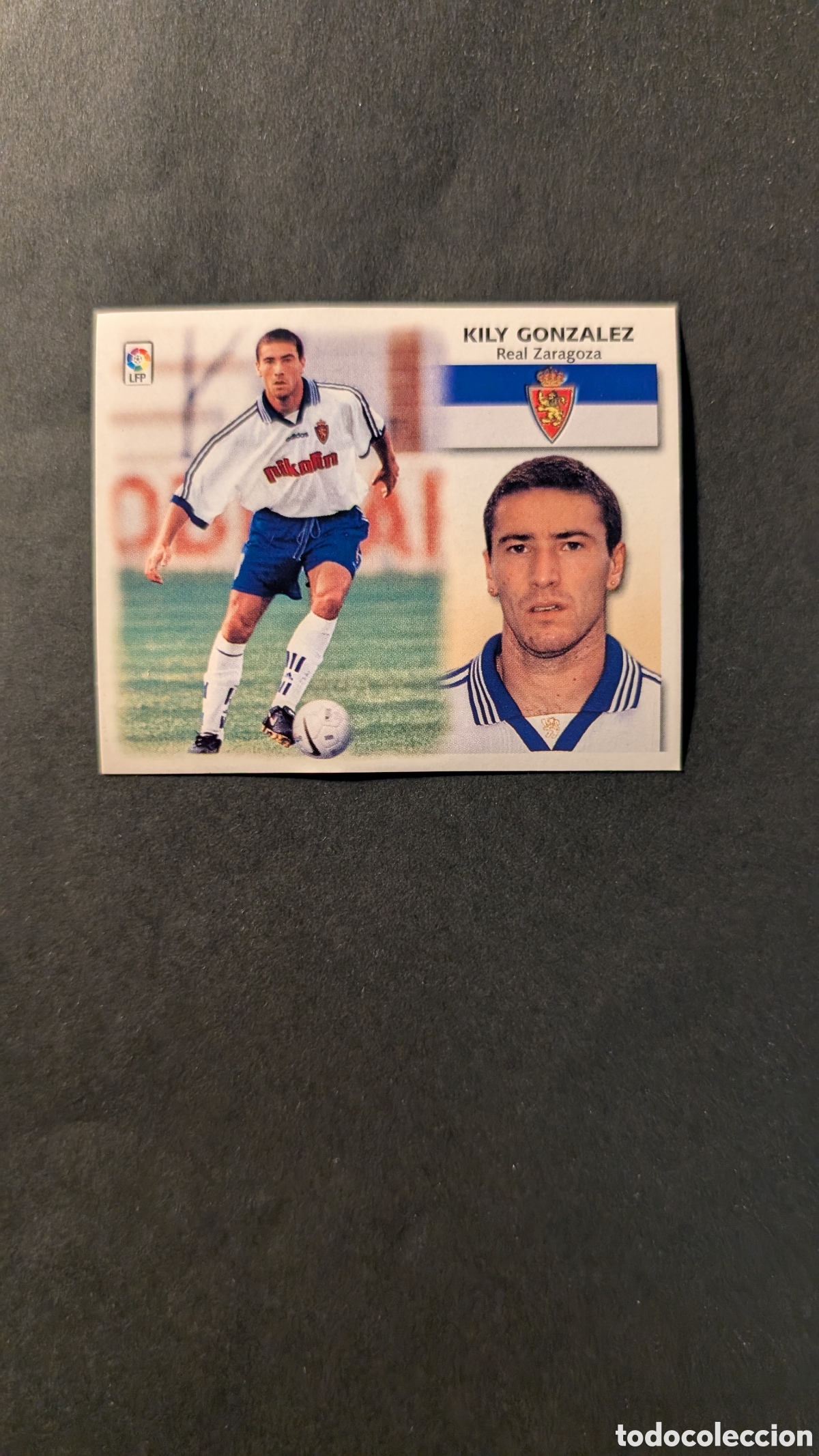 Football Stickers: L1 KILY GONZALEZ ZARAGOZA BAJA LIGA ESTE 1999/00 99 00 NUNCA PEGADO SIN PEGAR