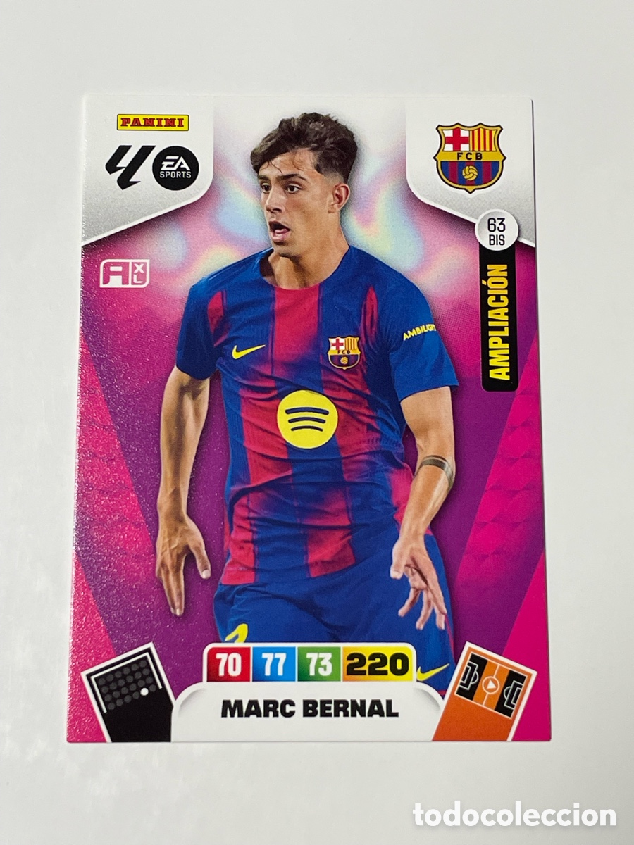 Cromos de f&uacute;tbol: Marc Bernal F. C. Barcelona Panini Adrenalyn XL #63 BIS
