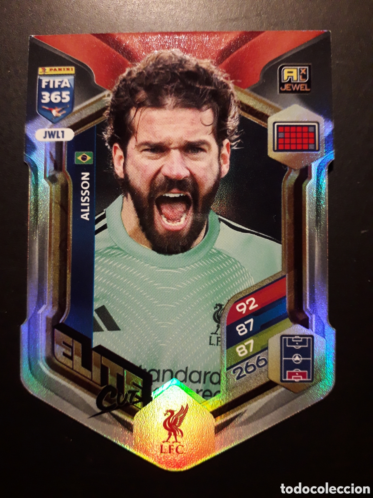 Cartes &agrave; collectionner de Football: ALISSON BRASIL, LIVERPOOL JWL1 &Eacute;LITE ADRENALYN XL FIFA 365 2026 PEDIDO M&Iacute;NIMO 3&euro;