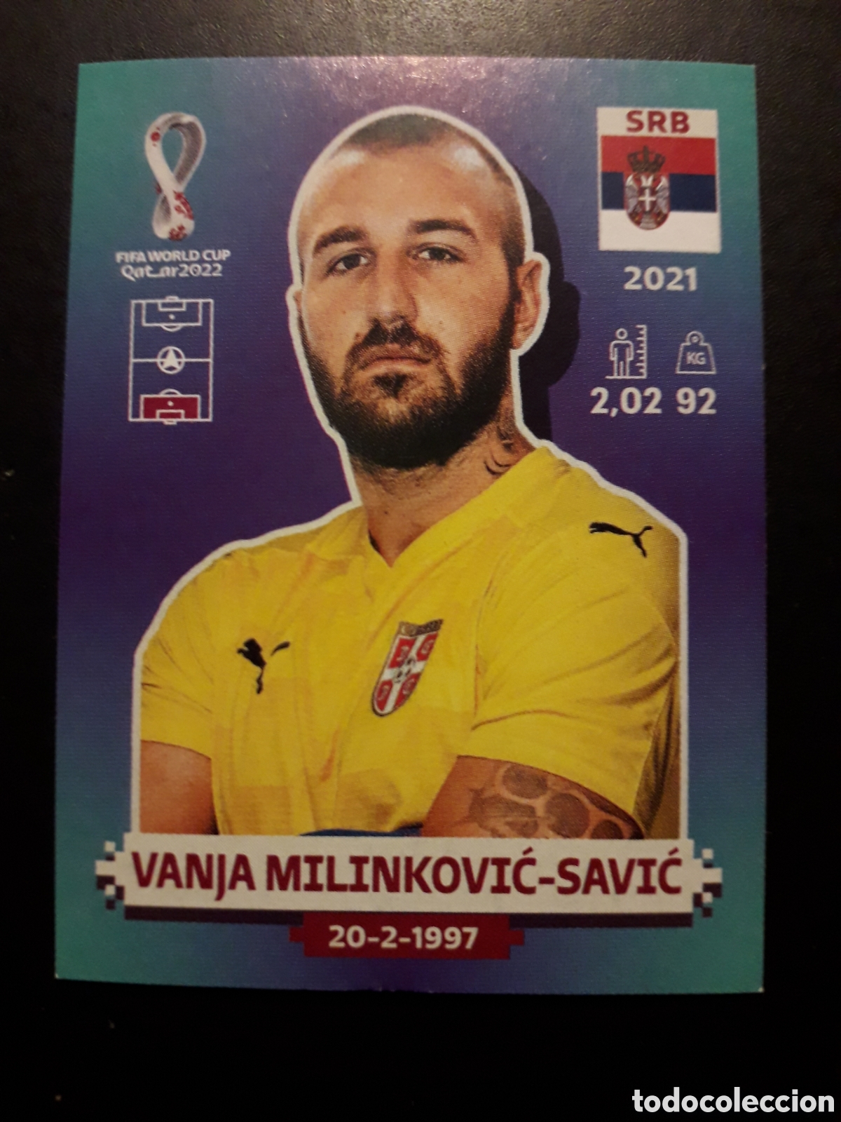 Fu&szlig;ball-Sticker: VANJA MILINKOVIĆ SERBIA N&deg; 4 COPA MUNDIAL DE F&Uacute;TBOL QATAR 2022 22 PANINI PEDIDO M&Iacute;NIMO 3&euro;