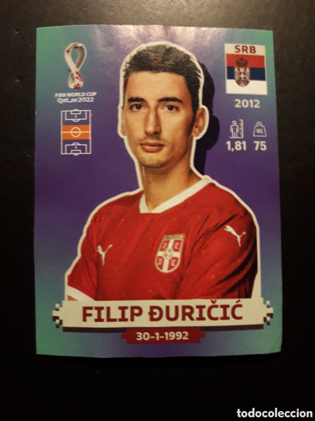 Figurine di Calcio: FILIP ĐURIČIĆ SERBIA N&deg; 8 COPA MUNDIAL DE F&Uacute;TBOL QATAR 2022 22 PANINI SIN PEGAR PEDIDO M&Iacute;NIMO 3&euro;