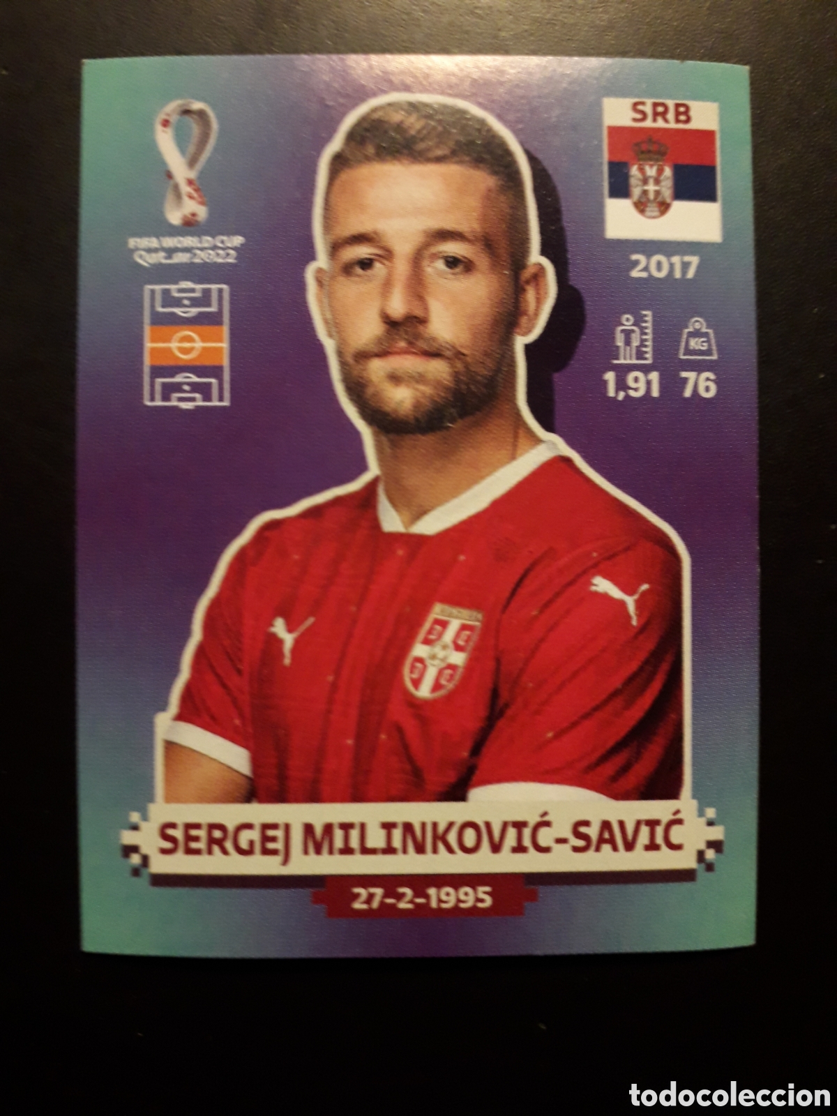 Cromos de f&uacute;tbol: SERGEJ MILINCOVIĆ-SAVIĆ SERBIA N&deg; 14 COPA MUNDIAL DE F&Uacute;TBOL QATAR 2022 22 PANINI PEDIDO M&Iacute;NIMO 3&euro;