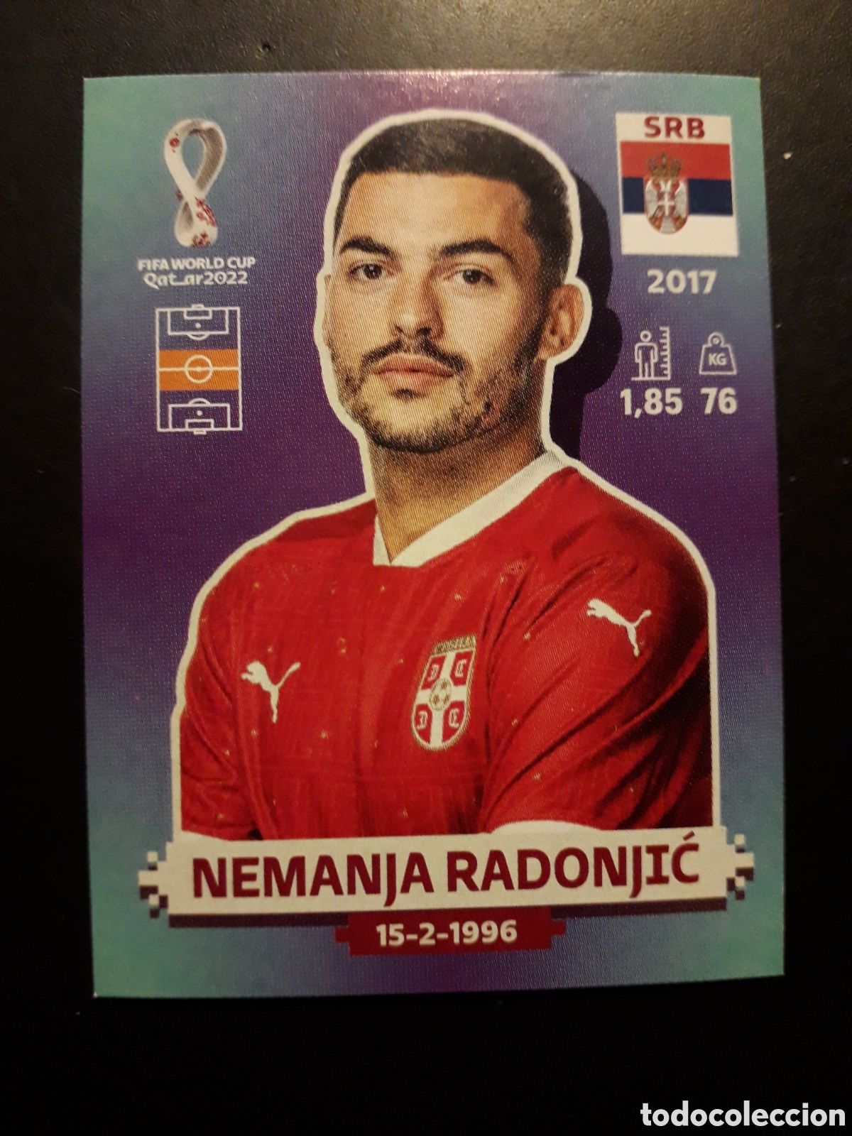 Cromos de f&uacute;tbol: NEMANJA RADONJIĆ SERBIA N&deg; 15 COPA MUNDIAL DE F&Uacute;TBOL QATAR 2022 22 PANINI SIN PEGAR PEDIDO M&Iacute;NIMO 3&euro;