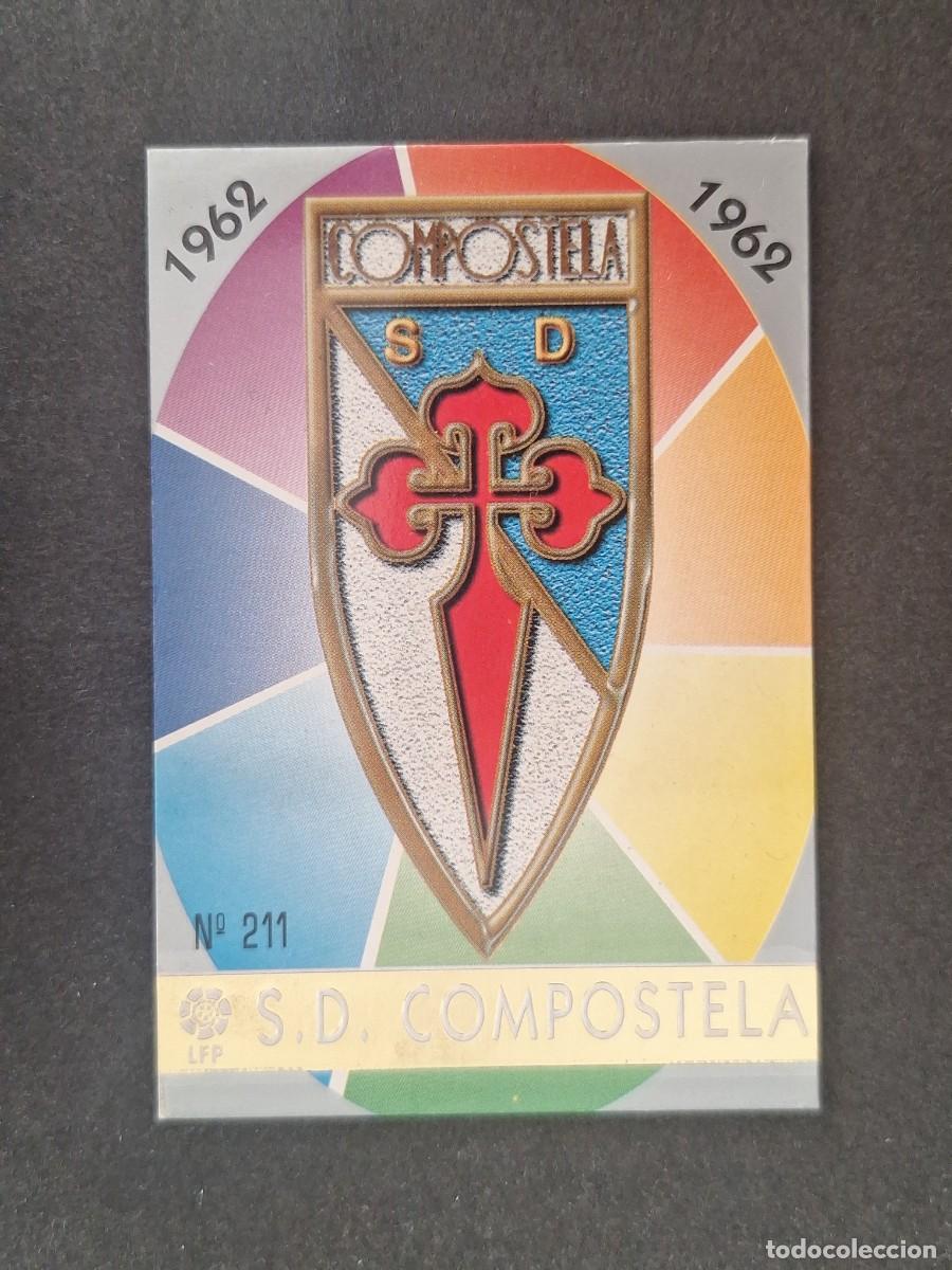 Cromos de f&uacute;tbol: L1 ESCUDO S. D. COMPOSTELA 211 MUNDICROMO LAS FICHAS DE LA LIGA 1997/1998 97 98