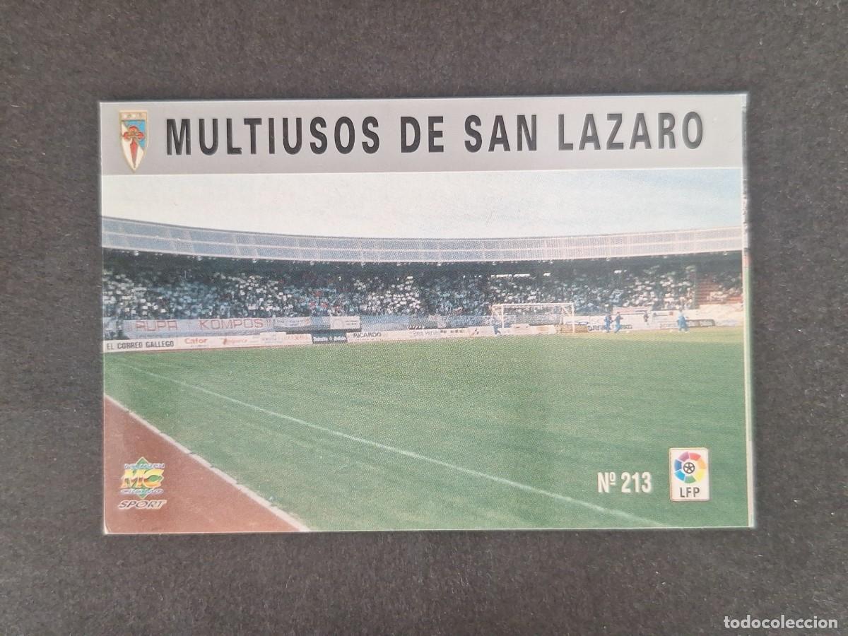 Cromos de f&uacute;tbol: L1 ESTADIO MULTIUSOS DE SAN LAZARO S. D. COMPOSTELA 213 MUNDICROMO LAS FICHAS DE LA LIGA 97 98