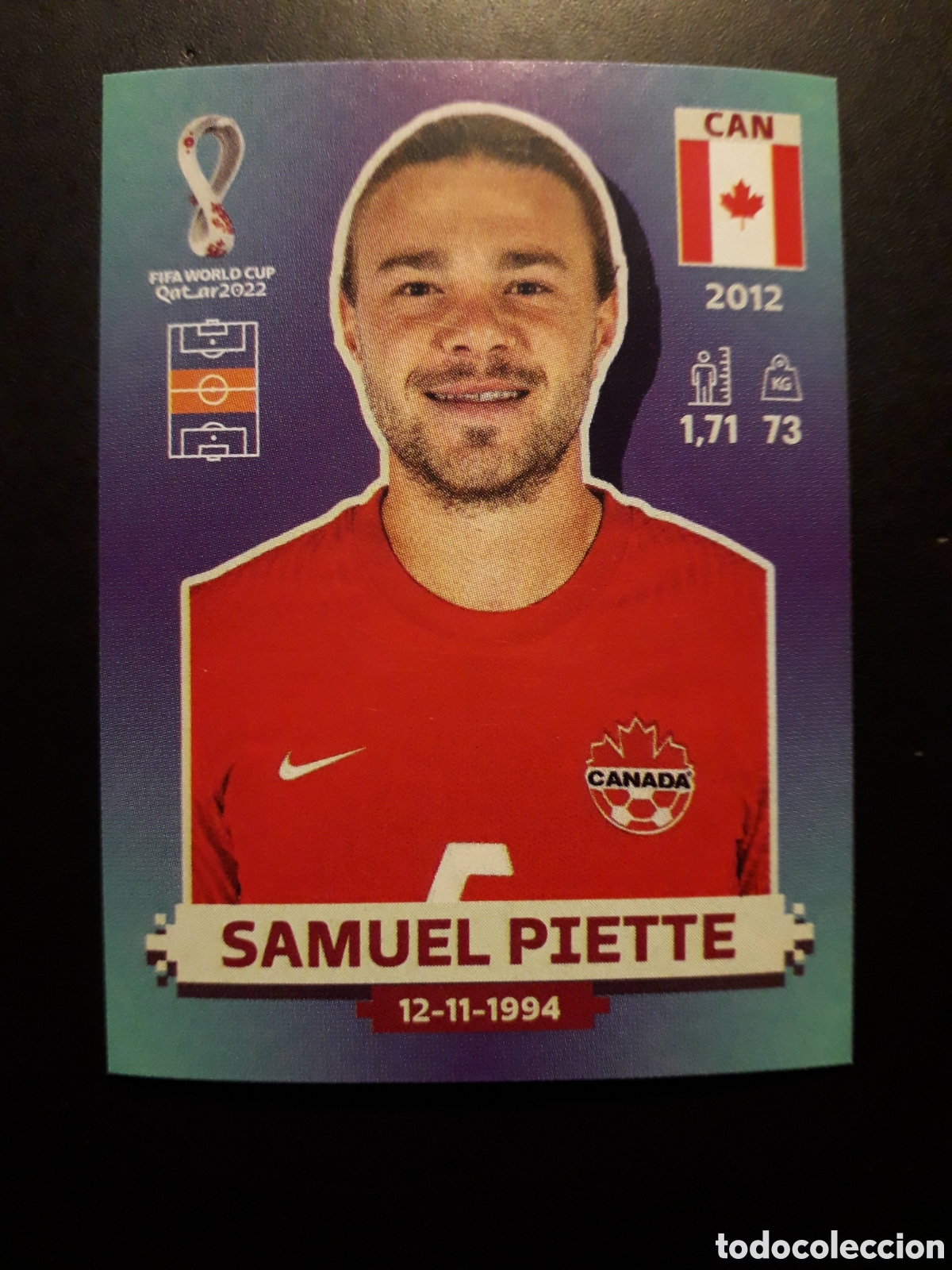 Cromos de f&uacute;tbol: SAMUEL PIETTE CANAD&Aacute; N&deg; 17 COPA MUNDIAL DE F&Uacute;TBOL QATAR 2022 22 PANINI SIN PEGAR PEDIDO M&Iacute;NIMO 3&euro;