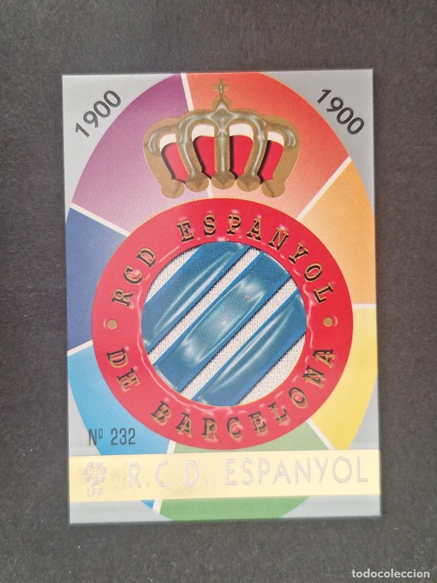 Cromos de f&uacute;tbol: L1 ESCUDO R. C. D. ESPA&Ntilde;OL 232 MUNDICROMO LAS FICHAS DE LA LIGA 1997 1998 97 98