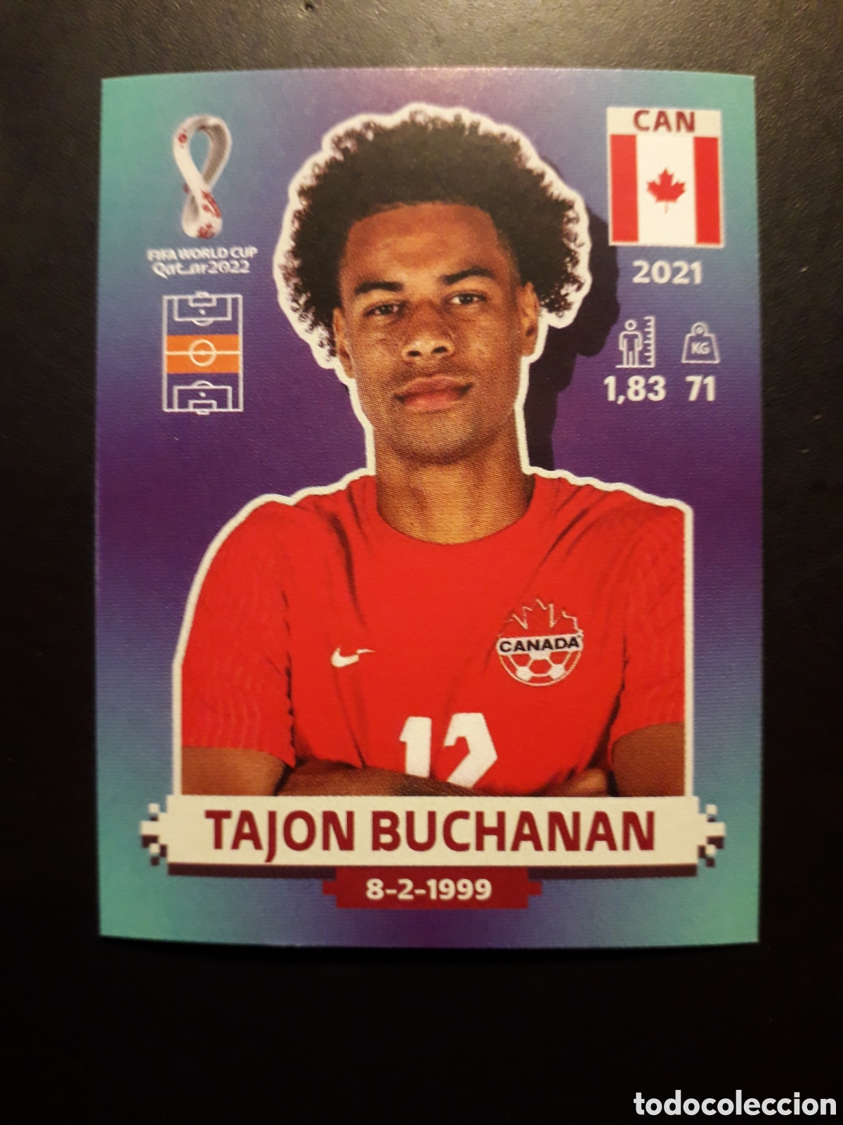 Cromos de f&uacute;tbol: TAJON BUCHANAN CANAD&Aacute; N&deg; 11 COPA MUNDIAL DE F&Uacute;TBOL QATAR 2022 22 PANINI SIN PEGAR PEDIDO M&Iacute;NIMO 3&euro;.
