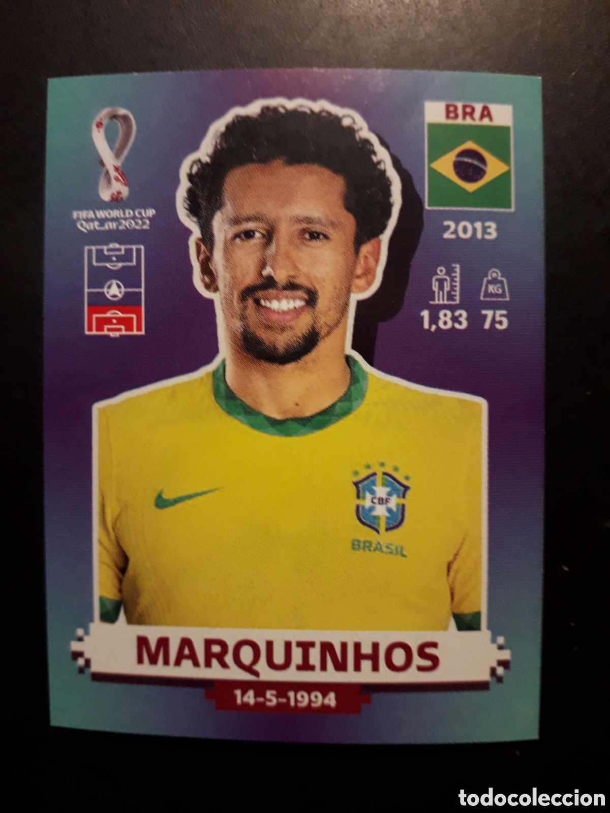 Cromos de f&uacute;tbol: MARQUINHOS BRASIL N&deg; 8 COPA MUNDIAL DE F&Uacute;TBOL QATAR 2022 22 PANINI SIN PEGAR PEDIDO M&Iacute;NIMO 3&euro;