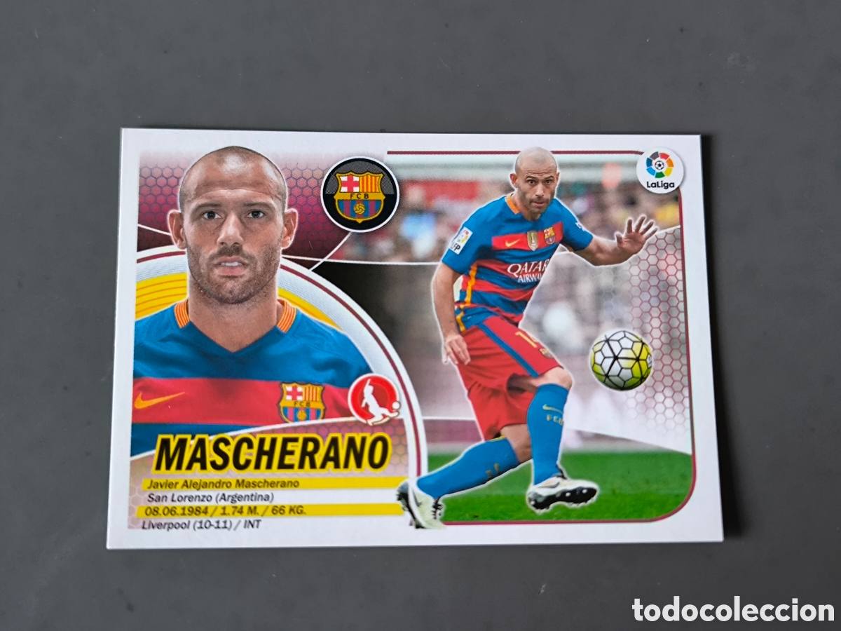 Cromos de f&uacute;tbol: MASCHERANO 5 FC Barcelona Liga Este 16 17