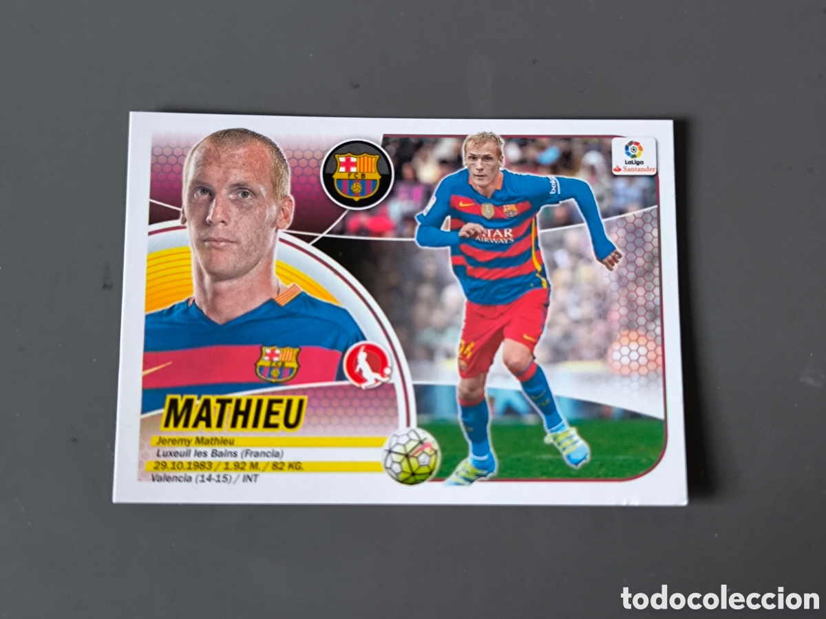 Cromos de f&uacute;tbol: MATHIEU 6A FC Barcelona Liga Este 16 17