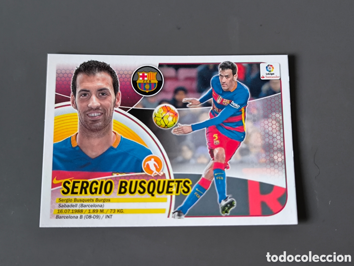 Cromos de f&uacute;tbol: SERGIO BUSQUETS 8 FC Barcelona Liga Este 16 17