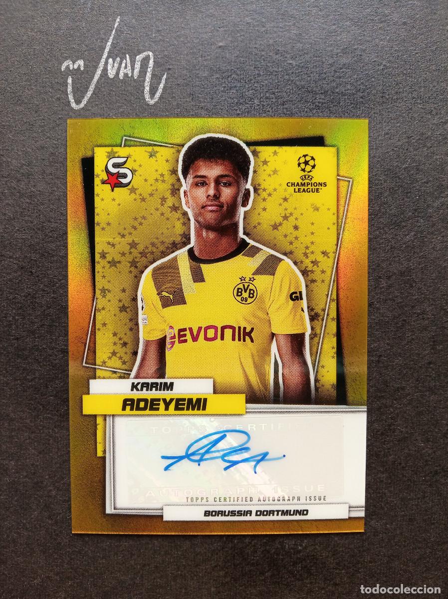 Figurine di Calcio: AUTOGRAFO NUMERADO #/50 ADEYEMI BORUSSIA DORTMUND ⚽ TOPPS &reg; SUPERSTARS CHROME UCL 2022 2023 22 23