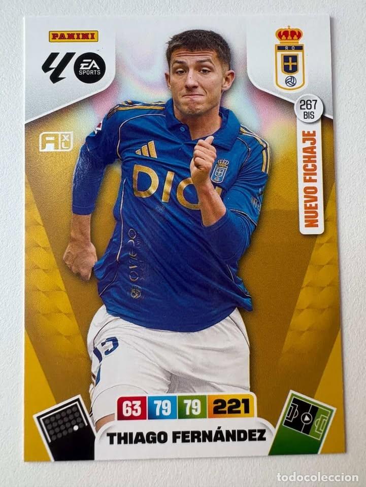 Figurine di Calcio: Carta Thiago Fern&aacute;ndez Nuevo Fichaje Oviedo 267bis Adrenalyn 2025-26