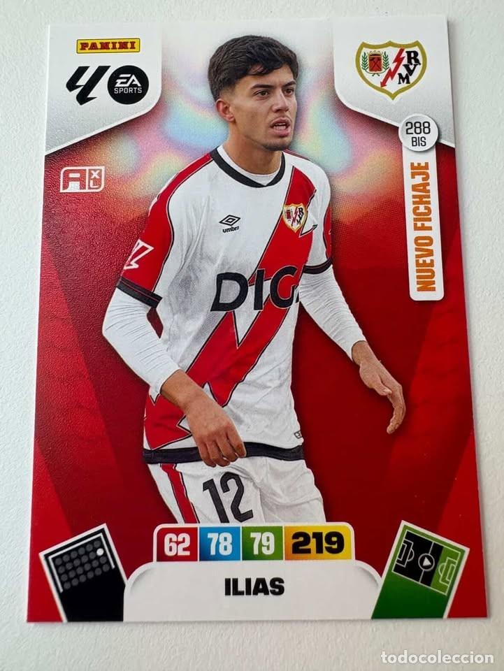 Cromos de f&uacute;tbol: Carta Ilias Nuevo Fichaje Rayo Vallecano 288bis Adrenalyn 2025-26