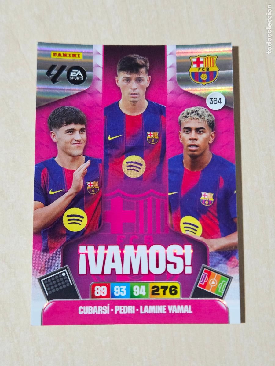 Football Stickers: FICHA N&ordm; 364 BARCELONA - ADRENALYN 25 26 - PANINI 2025 - 26 - CROMO - VAMOS