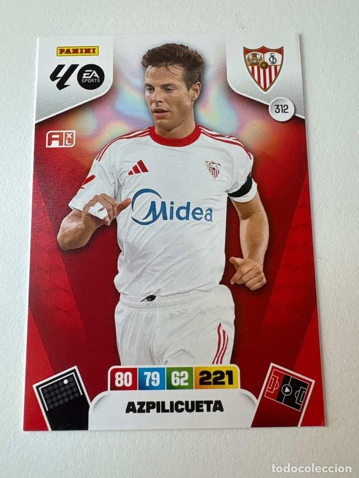 Cromos de f&uacute;tbol: Carta Azpilicueta Sevilla 312 Adrenalyn 2025-26
