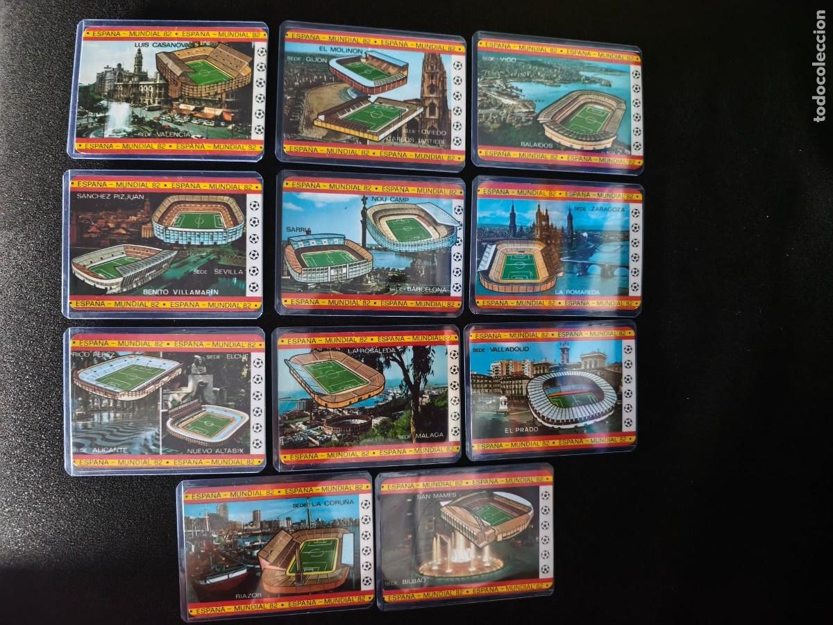 Cromos de f&uacute;tbol: Calendarios antiguos de bolsillo sedes mundial Espa&ntilde;a 82