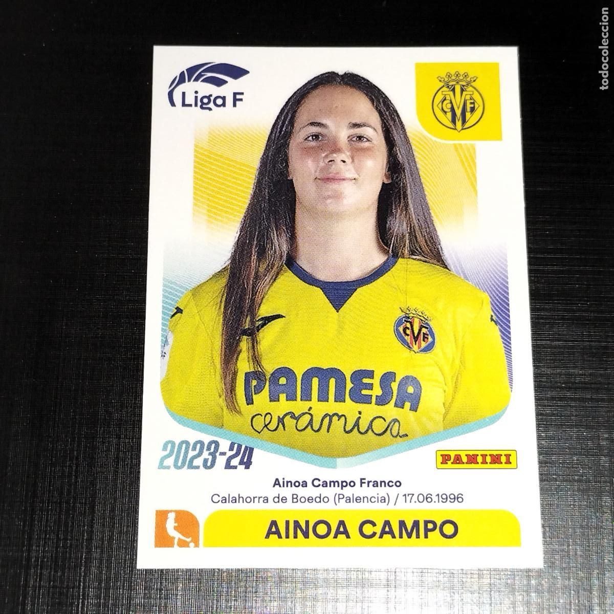 Cromos de f&uacute;tbol: N&ordm; 314 AINOA CAMPOS VILLARREAL CROMOS LIGA F FEMENINA PANINI 2023 2024 23 24