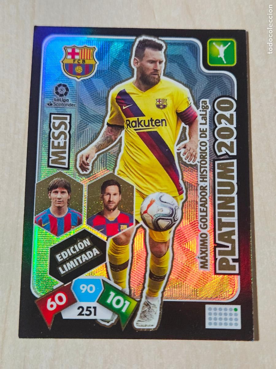 Fu&szlig;ball-Sticker: FICHA - MESSI PLATINUM 2020 - ADRENALYN 19 20 - PANINI 2019 20 - CROMO - EDICION LIMITADA