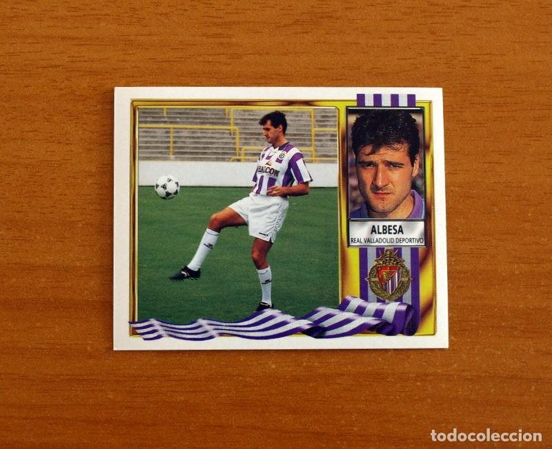 Fu&szlig;ball-Sticker: Real Valladolid - Albesa - Ediciones Este Liga 1995-1996, 95-96 - Nunca pegado - Publicidad Halc&oacute;n