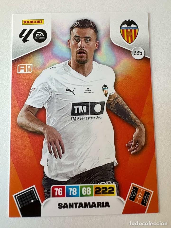 Cromos de f&uacute;tbol: Carta Santamaria Valencia 335Adrenalyn 2025-26