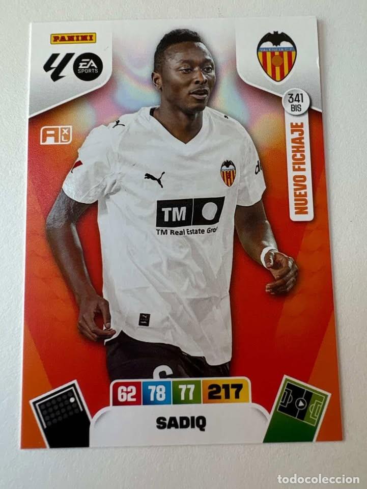 Cromos de f&uacute;tbol: Carta Sadiq Nuevo Fichaje Valencia 341bis Adrenalyn 2025-26