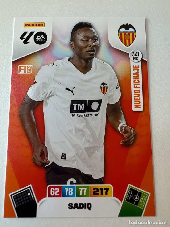 Cromos de f&uacute;tbol: Carta Sadiq Nuevo Fichaje Valencia 341bis Adrenalyn 2025-26
