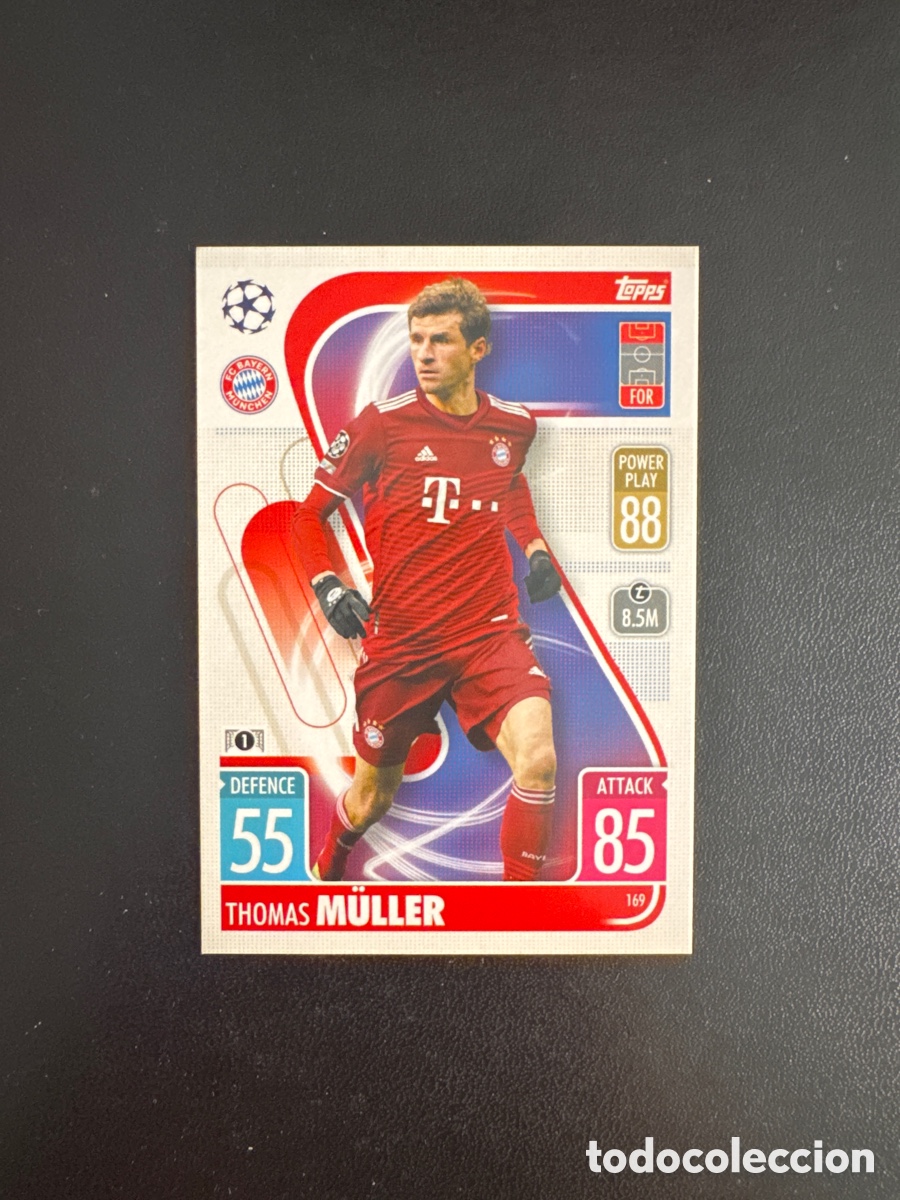 Football Stickers: MULLER BAYERN MUNCHEN N&Uacute;MERO 169 MATCH ATTAX 2021 2022
