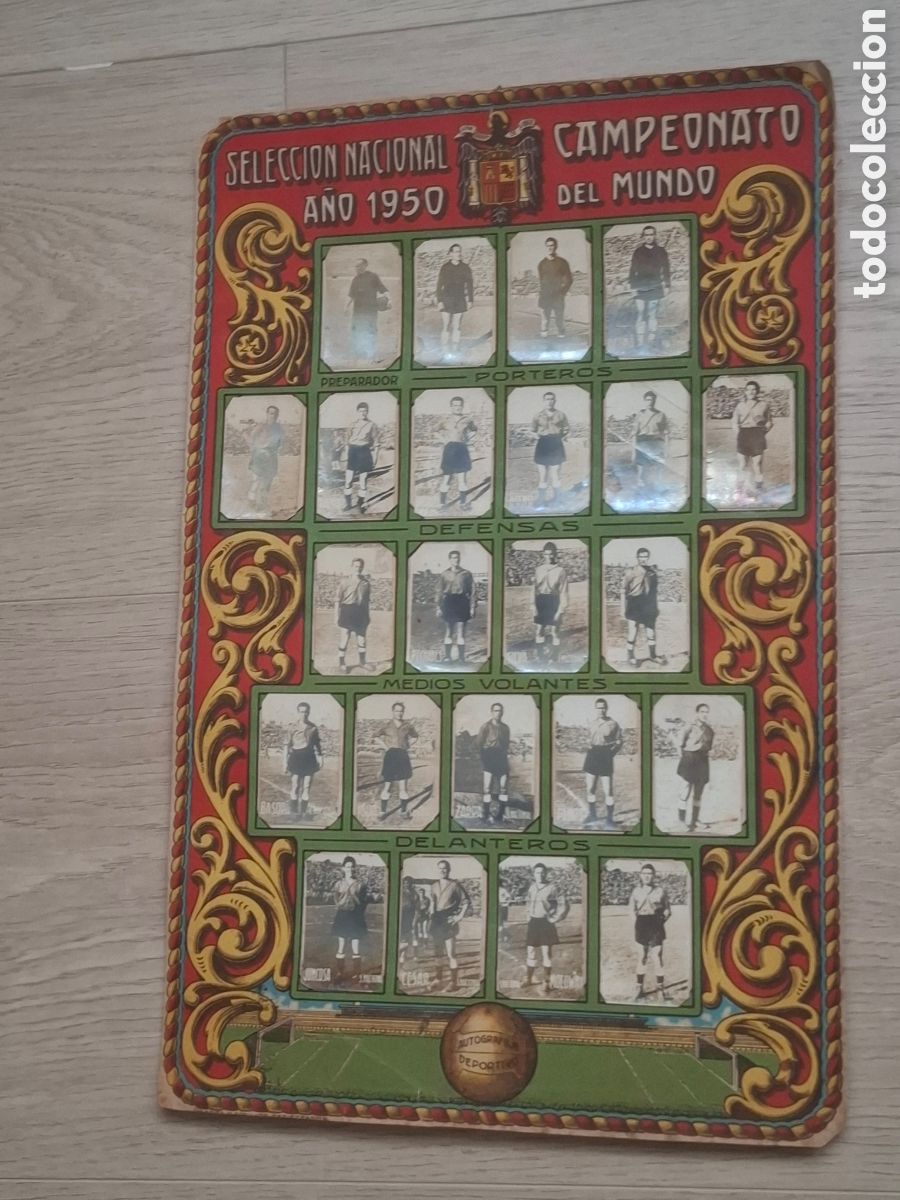Cromos de Futebol: L&aacute;mina de cromos Autografilm Deportivo Selecci&oacute;n Nacional Campeonato del Mundo 1950 completa