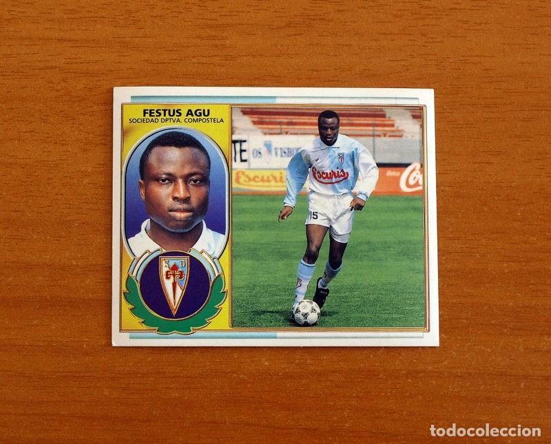Cromos de Futebol: Compostela - Festus Agu - BAJA - Ediciones Este Liga 1996-1997, 96-97 - Nunca pegado