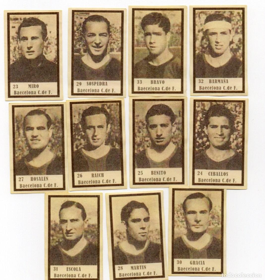Cromos de f&uacute;tbol: BARCELONA, 1942, DE CARAMELOS LA PAJARA,