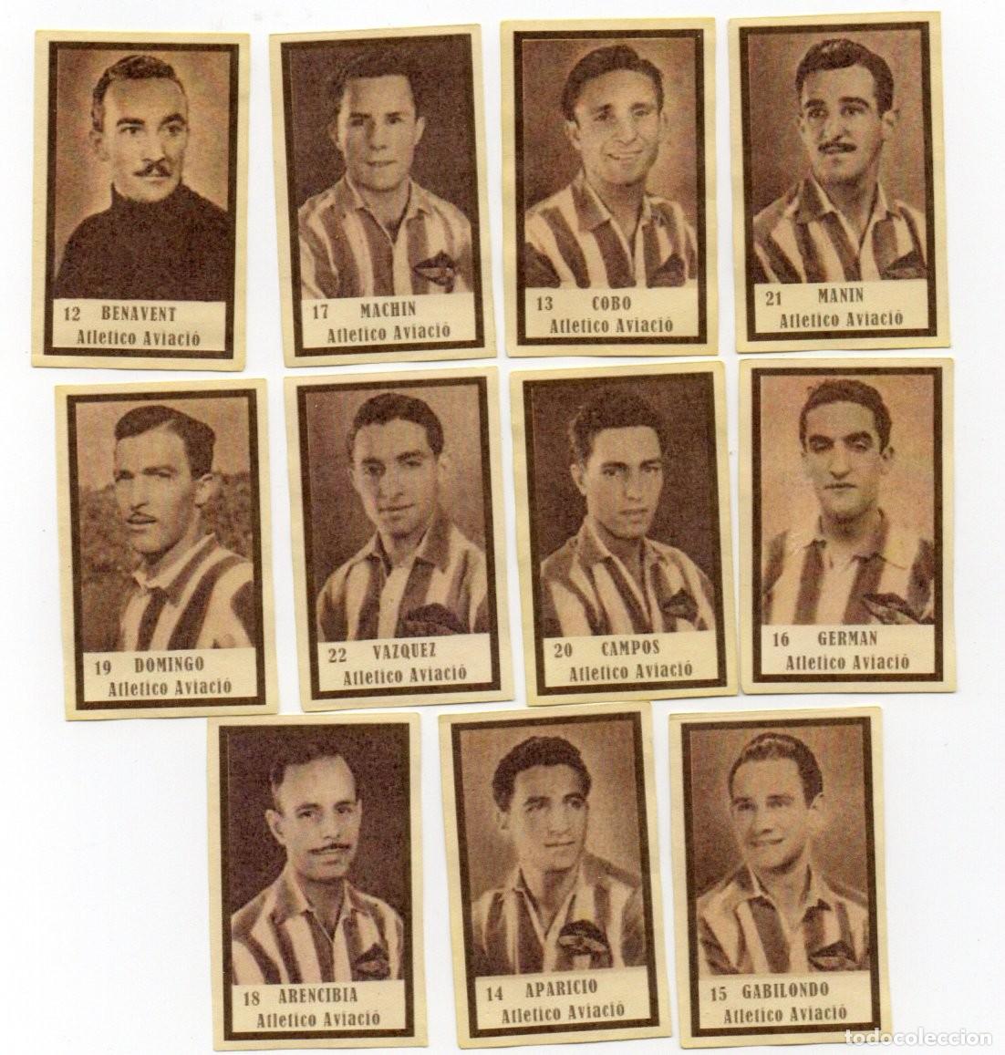 Cromos de f&uacute;tbol: ATLETICO AVIACCION 1942, DE CARAMELOS LA PAJARA.