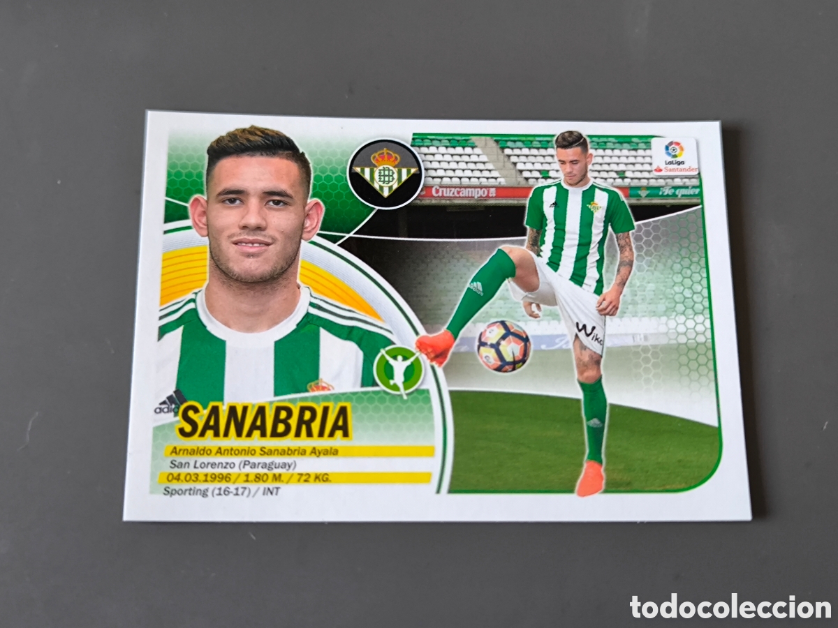 Cromos de f&uacute;tbol: SANABRIA Fichaje 19 Real Betis Liga Este 16 17
