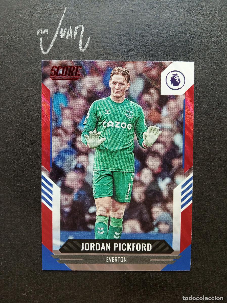 Figurine di Calcio: PARALELA RED LAVA PICKFORD EVERTON INGLATERRA MUNDIAL 2026 ⚽ PANINI &reg; SCORE PREMIER 2021 2022 21 22